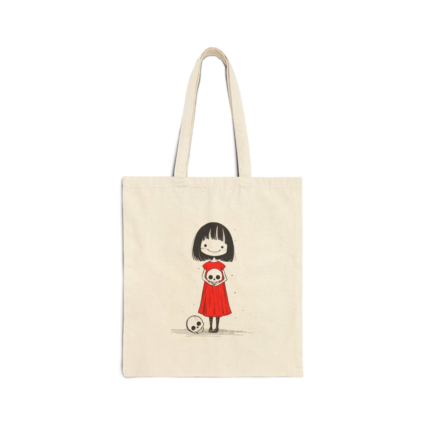 "The Girl & Mr. Skull" series - Canvas Tote Bag No5