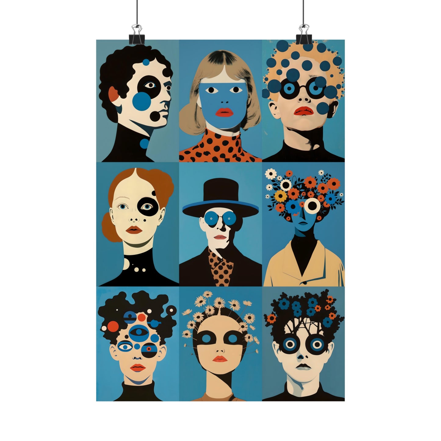 Blue Portraits - Poster