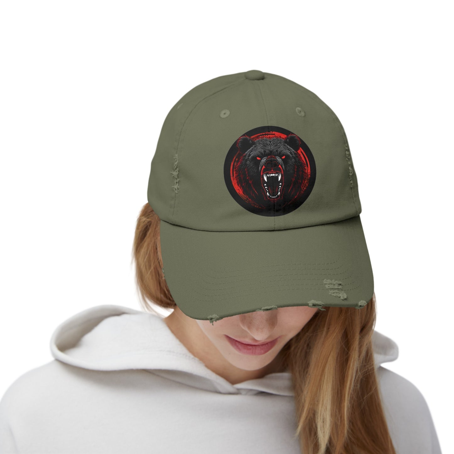 Angry Bear - Unisex Distressed Cap No1