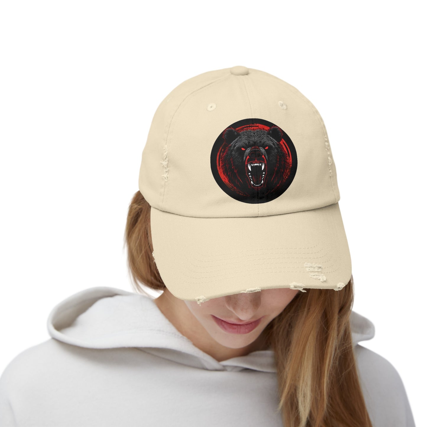 Angry Bear - Unisex Distressed Cap No1