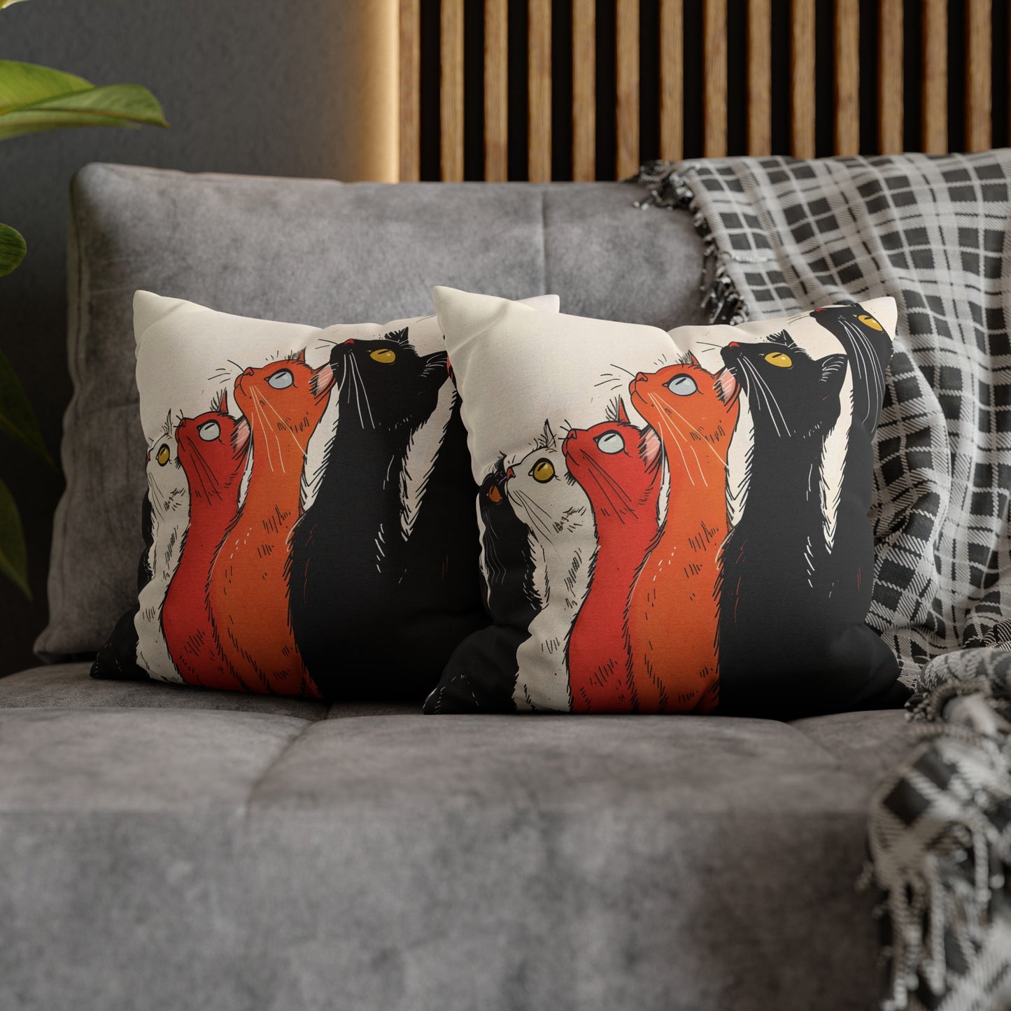 "The Cats" series - Square Pillowcase No4