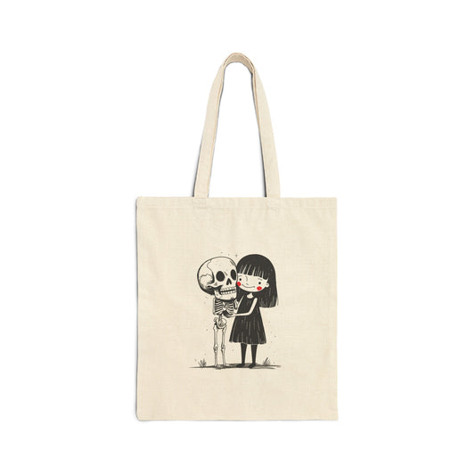 "The Girl & Mr. Skull" series - Canvas Tote Bag No1