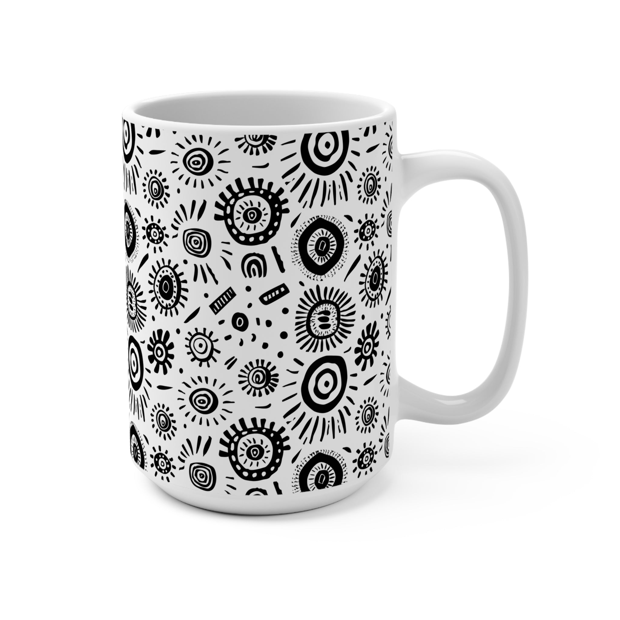 4 New Boho Table & Thyme Gridline B&W deals Mugs