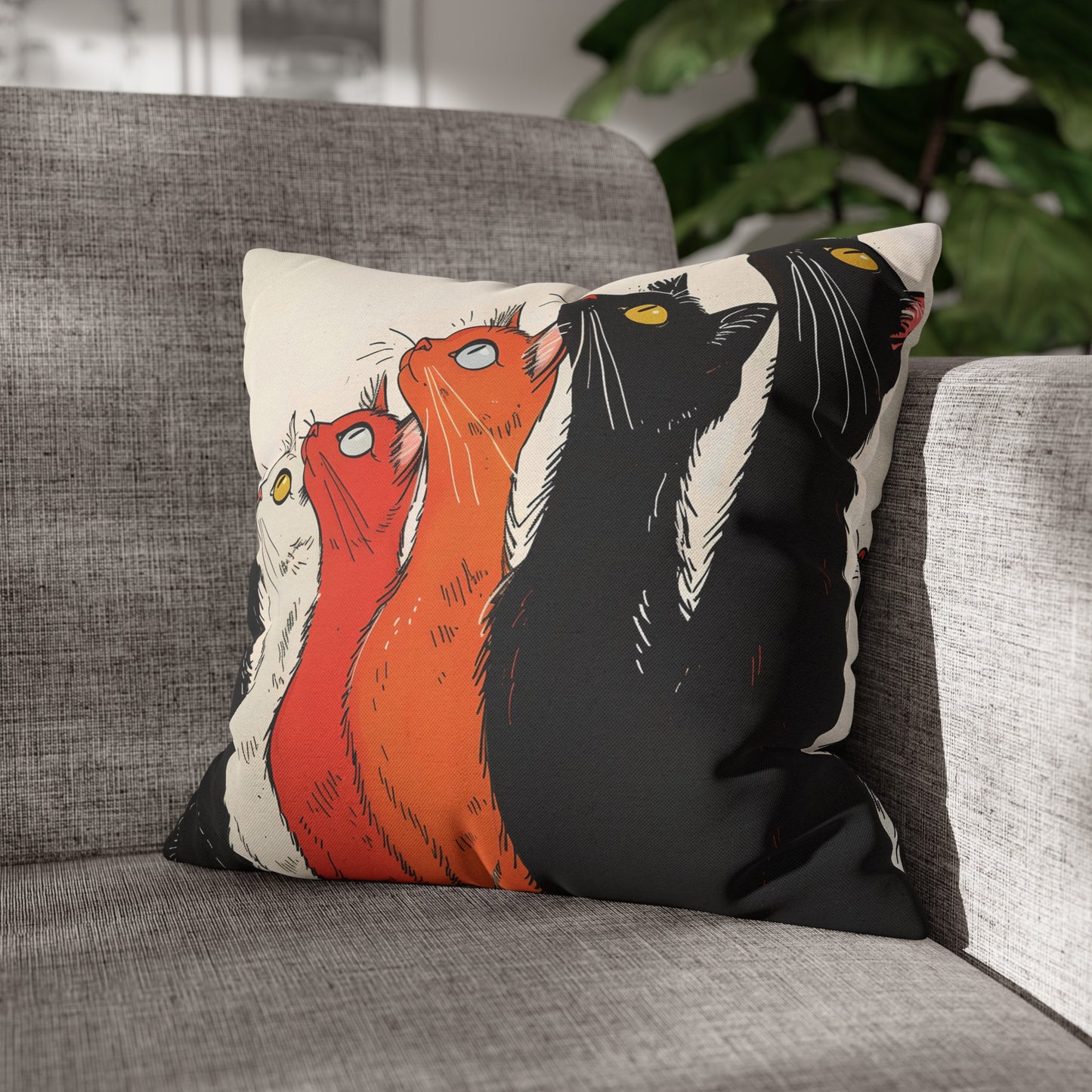 "The Cats" series - Square Pillowcase No4