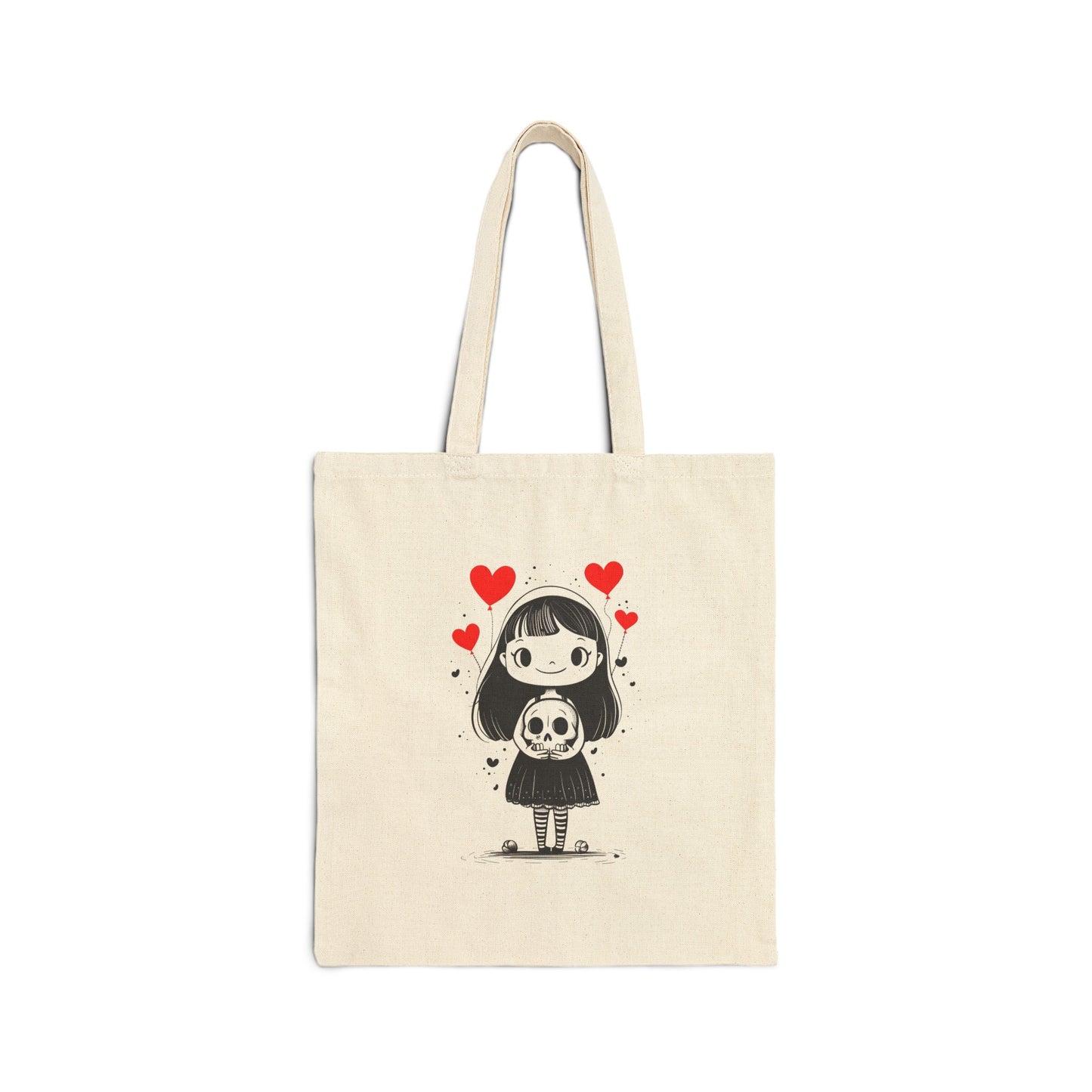 "The Girl & Mr. Skull" series - Canvas Tote Bag No6