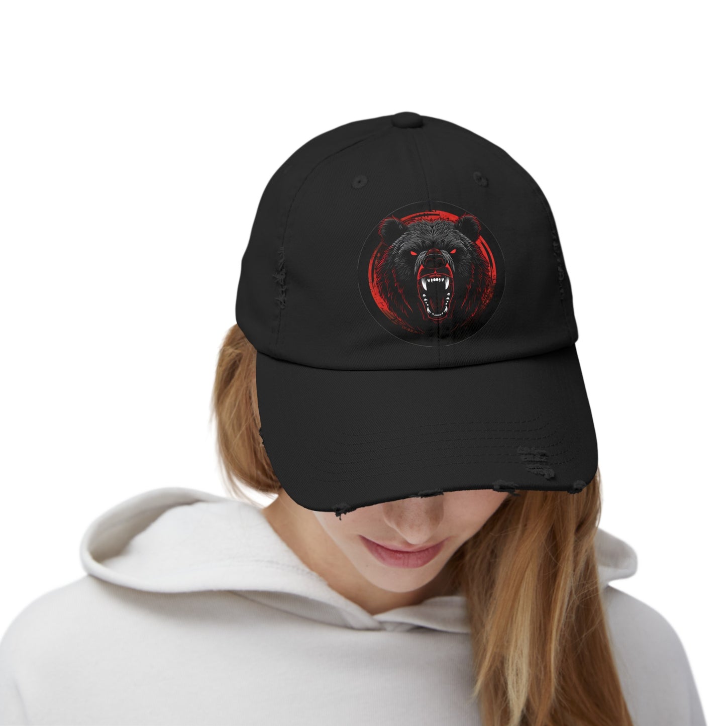 Angry Bear - Unisex Distressed Cap No1