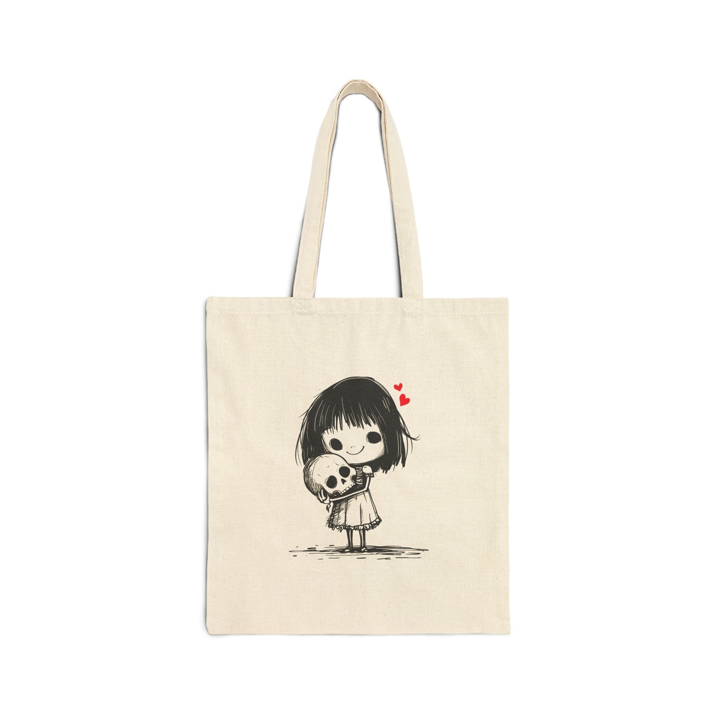 "The Girl & Mr. Skull" series - Canvas Tote Bag No4