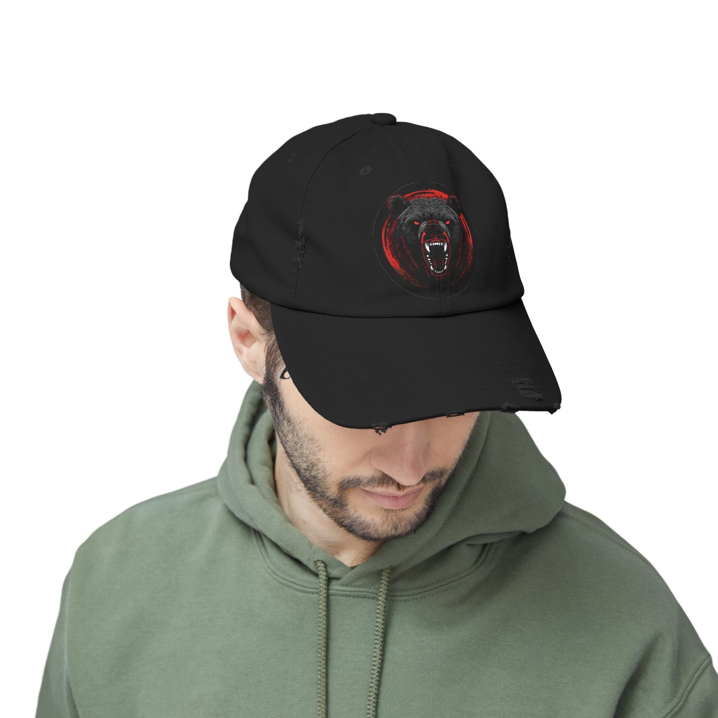 Angry Bear - Unisex Distressed Cap No1