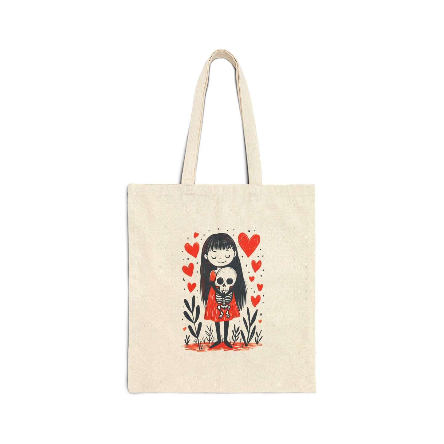 "The Girl & Mr. Skull" series - Canvas Tote Bag No2