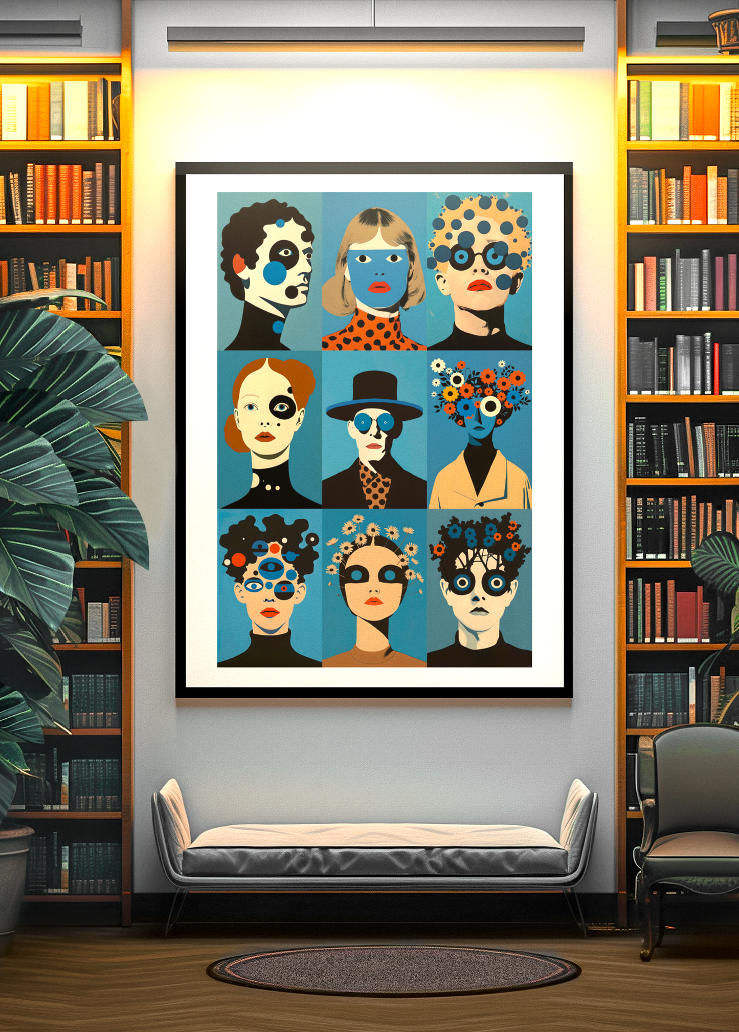 Blue Portraits - Poster