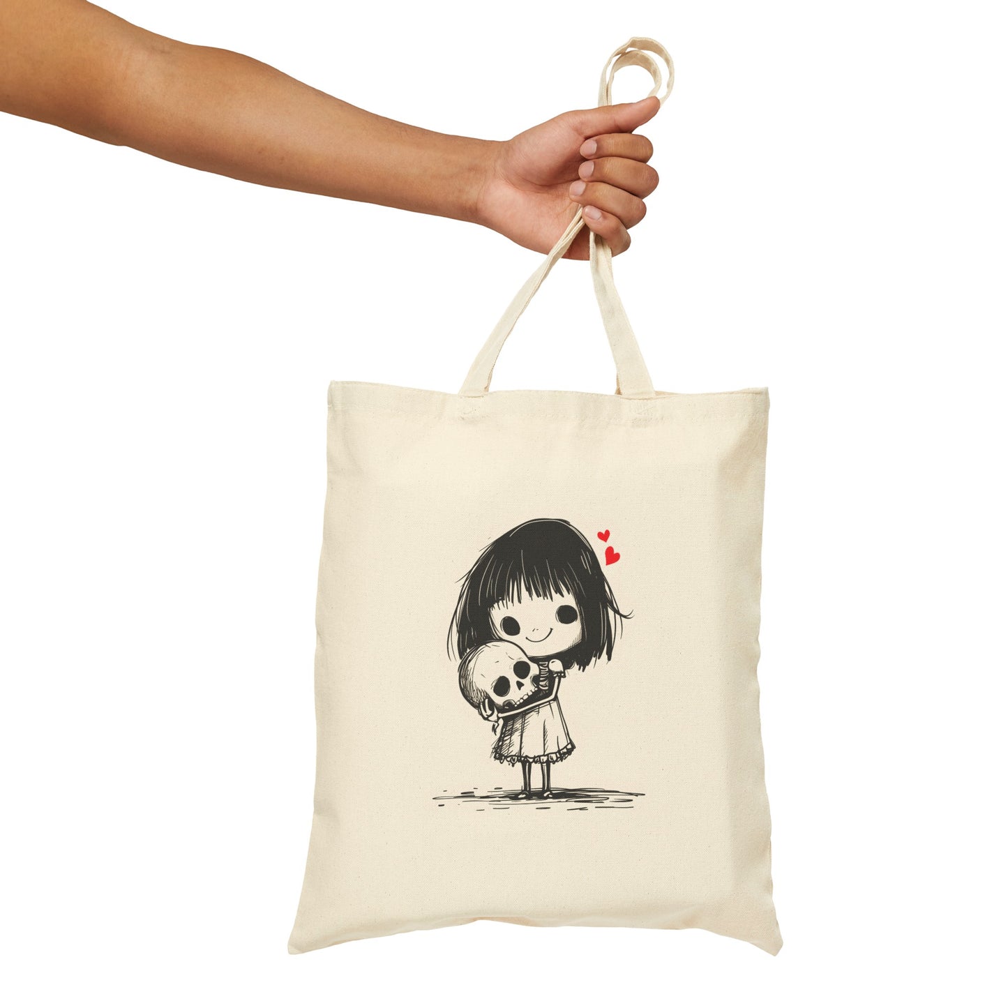 "The Girl & Mr. Skull" series - Canvas Tote Bag No4