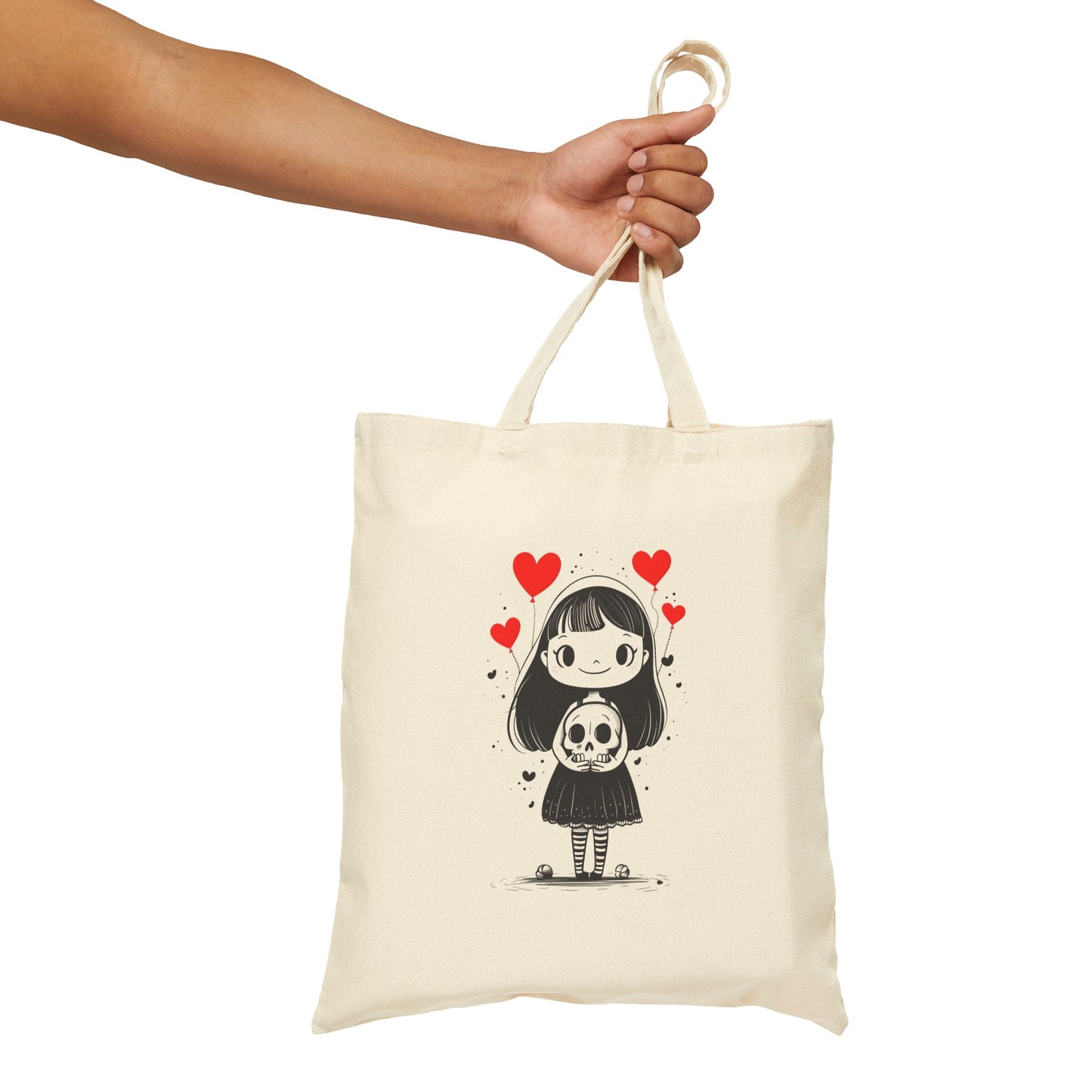 "The Girl & Mr. Skull" series - Canvas Tote Bag No6