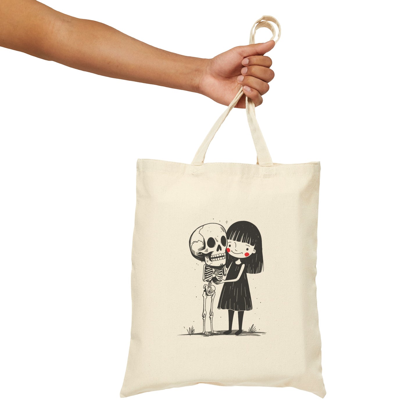 "The Girl & Mr. Skull" series - Canvas Tote Bag No1