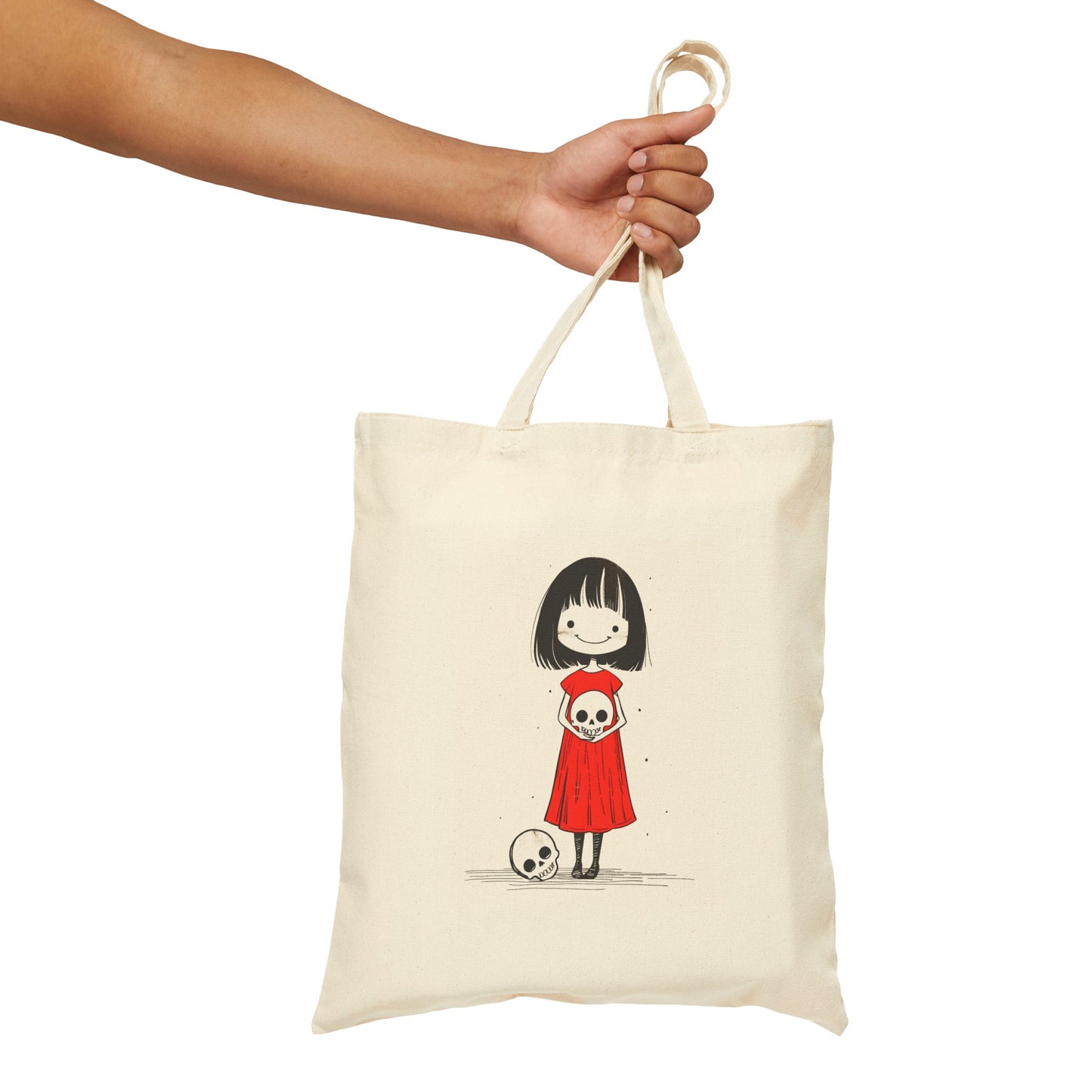 "The Girl & Mr. Skull" series - Canvas Tote Bag No5