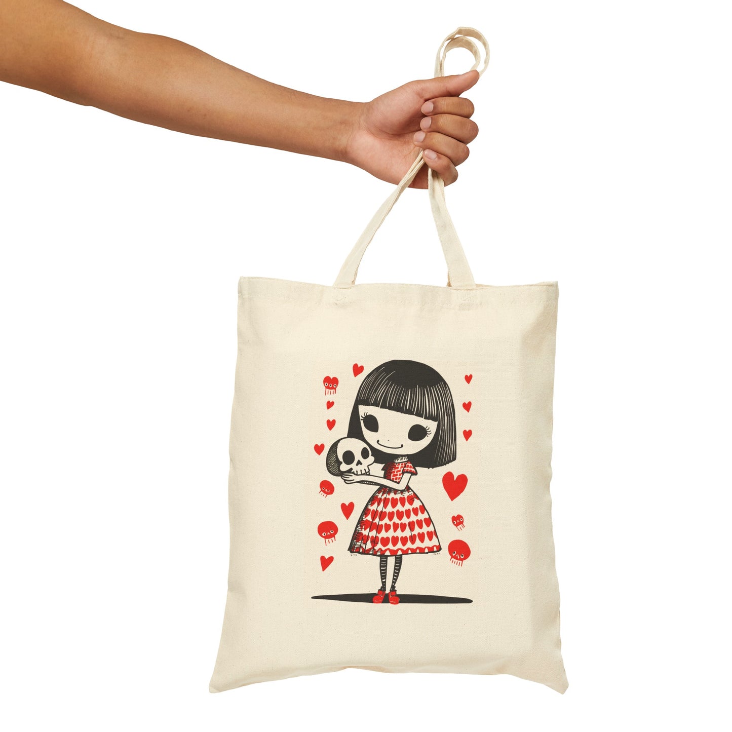 "The Girl & Mr. Skull" series - Canvas Tote Bag No7